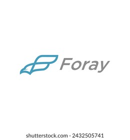 Letter F Eagle Logo Icon with Creative Eagle Head	