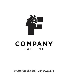 Letter F Eagle Owl Logo Icon Vector