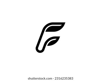 letter F eco leaf vector logo design