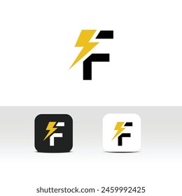 Letra F Electric Logo - PODER, ACTUAL O FLASH LOGO