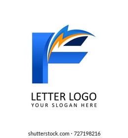 Letter f ELECTRICAL Alphabet Logo