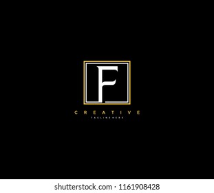 letter F elegant line square frame hipster logo design