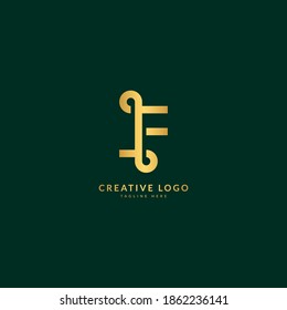 Letter F. Elegant logotype vector. Minimalist concept