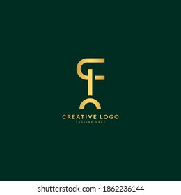 Letter F. Elegant logotype vector. Minimalist concept