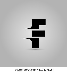 Letter F Elegant typographic