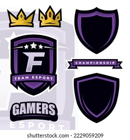 Letter F Esports Gamers Logo Template Creator for Gaming, Esport logo design element.