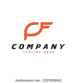 letter F falcon line art style logo, eagle eye fast