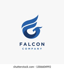 Letter F for falcon logo icon vector template on white background