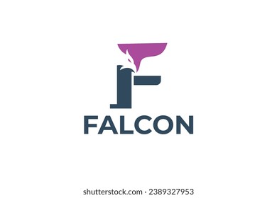 letter f falcon logo vector template logo design