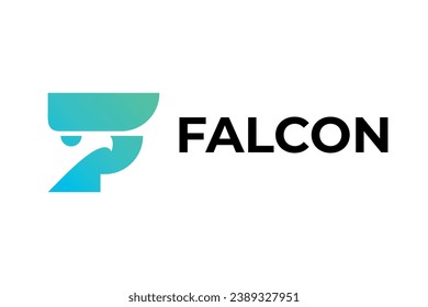 letra f diseño del logotipo de la plantilla de vector de halcón