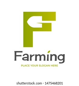 Letter F farm vector logo template. Suitable for nature and agricuture company.