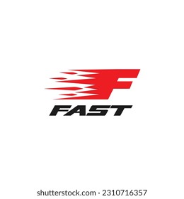 Letter F fast logo design vector illustration