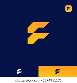 letter f fast logo design 