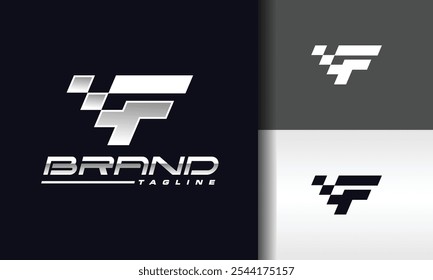 Letra F logotipo de carrera rápida