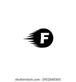 letter F fast simple vector logo symbol