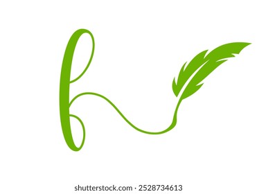 Letter F Feather Logo Design Vector Template. Feather Symbol