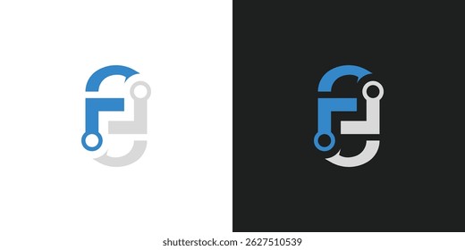 Letter F or FF Fishing Hook Logo Design