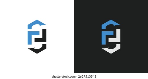 Letter F or FF Fishing Hook Logo Design