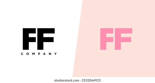 Letter F and F, FF logo design template. Minimal monogram initial based logotype.