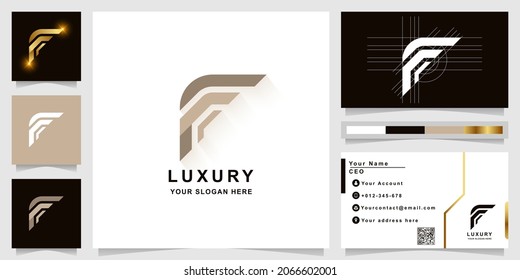 Letter f or ff monogram logo template with business card design