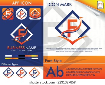 Letter F finance logo premium vector