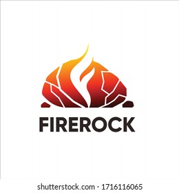 letter f  fire icon logo stone vector design