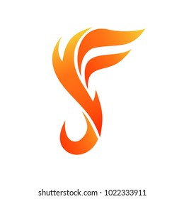 Letter F Fire Logo