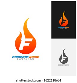Letter F Fire Logo design Template, Flames logo vector, Emblem, Creative design, Icon symbol concept