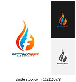 Letter F Fire Logo design Template, Flames logo vector, Emblem, Creative design, Icon symbol concept