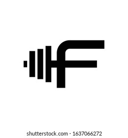 Letter F Fitness Gym Logo Design. Barbel Sports Vector Icon. 