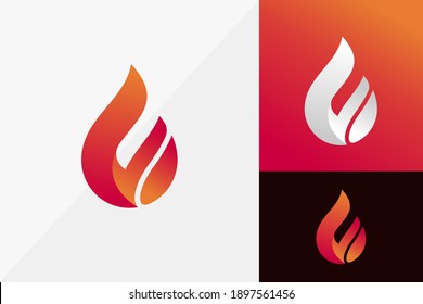 Letter F Flame Logo Design, Modern Logo Designs Vector Illustration Template