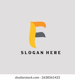 Letter F Flame logo simple vector