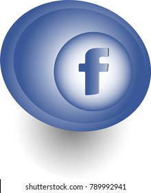 Letter f flat web icon or sign on white background.