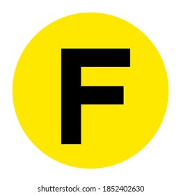 Letter F Floor Marker Symbol, Vector Illustration, Isolate On White Background Label. EPS10