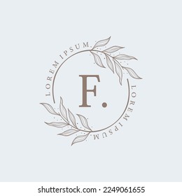 letter F floral logo design. logo for women beauty salon massage cosmetic or spa brand
