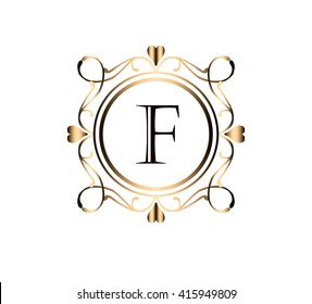 Letter  F Floral monogram.