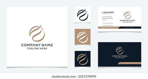 letter F flow logo design, business card vector template