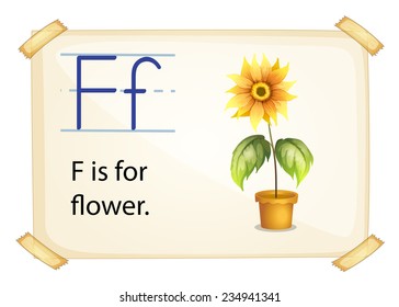 A letter F for flower on a white background 