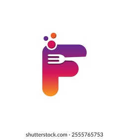 Letter F food logo design. Perfect for restaurants, food courts, fast food, and street food.