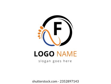 Letter F Foot and care Logo Design Vector Template.
Foot and ankle healthcare
