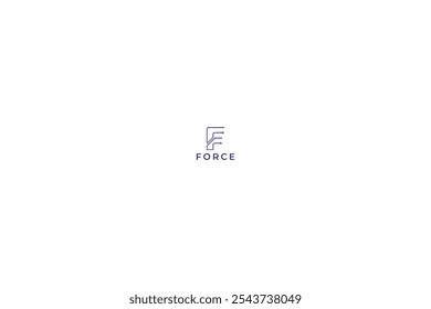 Letra f force logo diseño de Vector