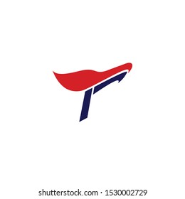 letter F forming falcon eagle logo icon sign symbol vector