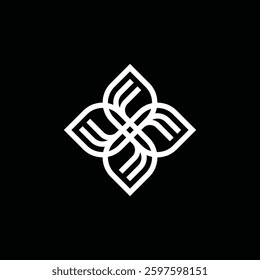 Letter F Forms Leaf Logo Design Ornament Pattern