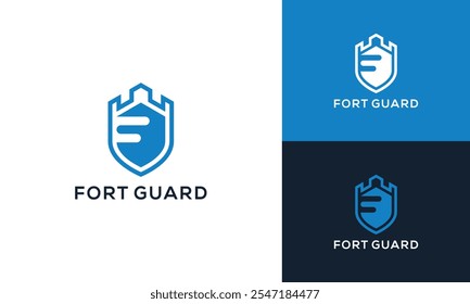 Letra F Fort Guard Diseño de Logo