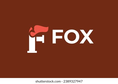 letter f fox vector template logo design