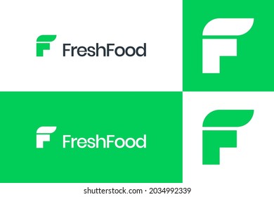 Letter F Fresh Food Mark, Icon Food Logo, einfach für das Unternehmen. Modernes Logo-Design