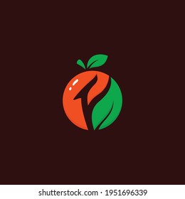 Letter F fruit logo vector template