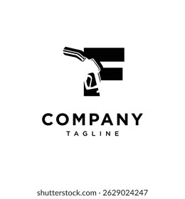 Letter F Fuel Nozzle Logo Icon Vector