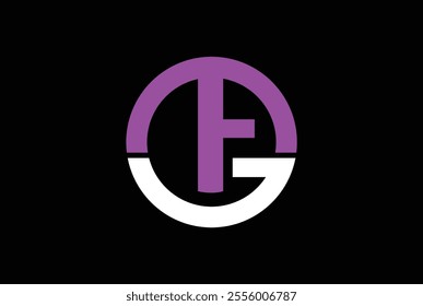 Letter F, G, FG, GF business and marketing logo vector design emblem icon - FG Business logo in circle shape.