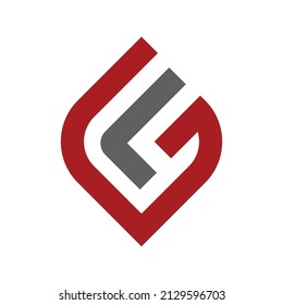 letra F y letra G logotipo , sencillo y limpio